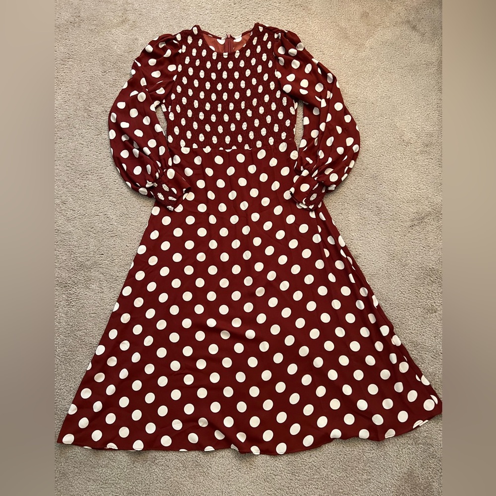 ZARA POLKA DOT SILK DRESS